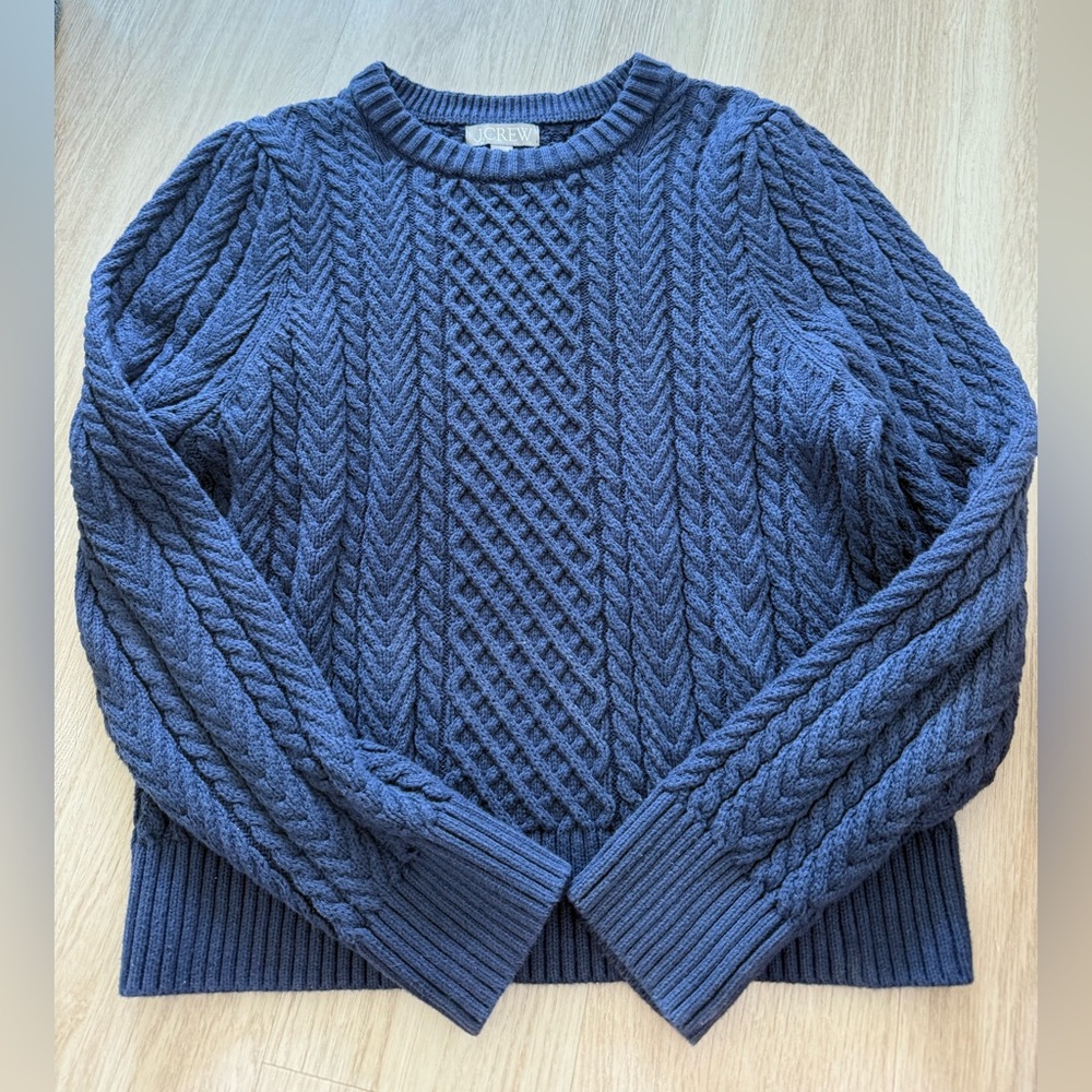 J. Crew Navy Cable Knit Sweater